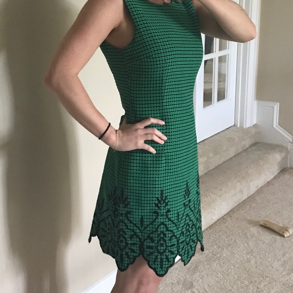 Quilted dress with Embroidered Bottom